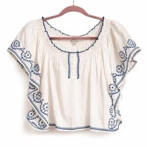 Ecote Boho Flowy Blouse sz M peasant top